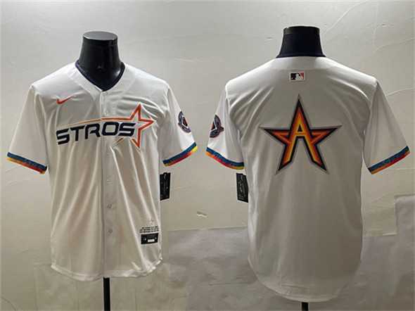 Men%27s Houston Astros Team Big Logo White 2025 City Connect Limited Stitched Jerseys